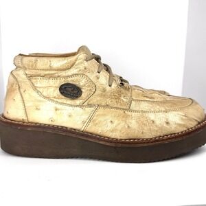 Roper Men's Clearcut Ostrich Print Leather Chukka Boots Tan Casual Size 9